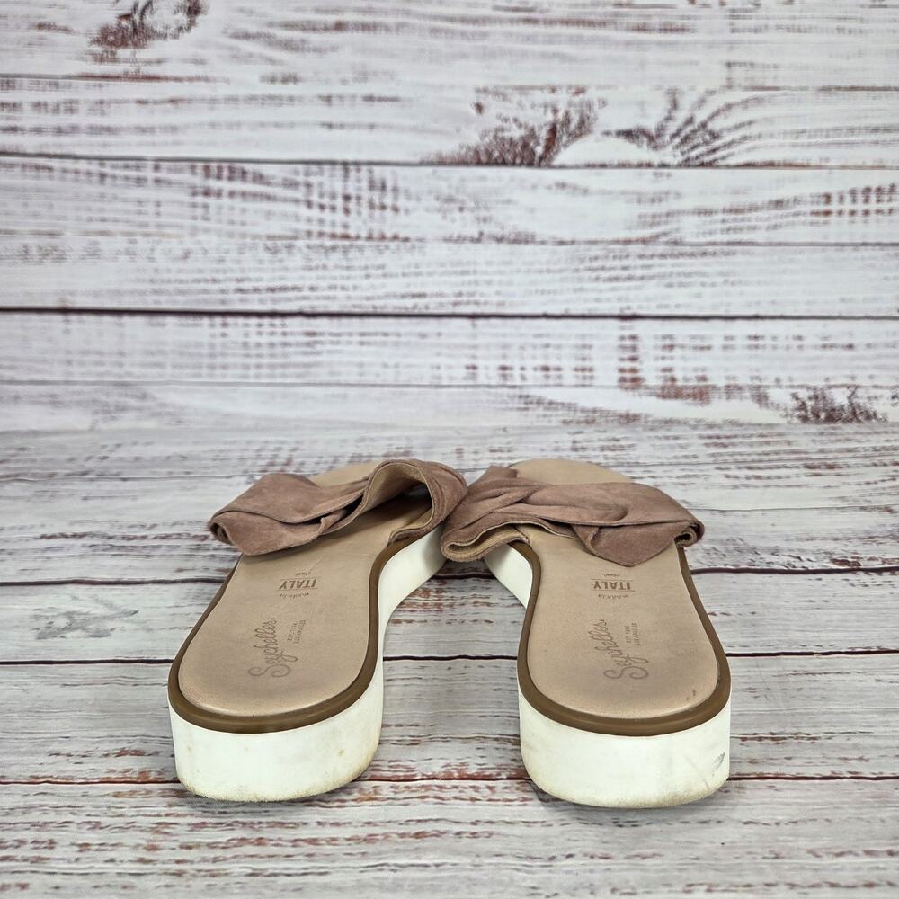 Seychelles Taupe Suede Knotted Slide Sandals - Picture 7 of 8